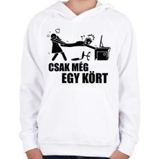 PRINTFASHION Csak még 1 kört - Gyerek kapucnis pulóver - Fehér