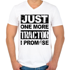 PRINTFASHION Csak még 1 traktor, megígérem - Férfi V-nyakú póló - Fehér