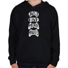 PRINTFASHION Csak még 5 perc - Gamer - Gyerek kapucnis pulóver - Fekete