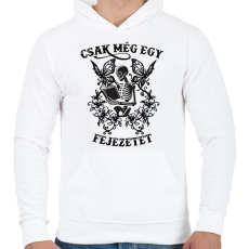 PRINTFASHION Csak még egy fejezetet - Férfi kapucnis pulóver - Fehér