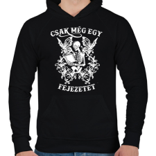 PRINTFASHION Csak még egy fejezetet! - Férfi kapucnis pulóver - Fekete férfi pulóver, kardigán