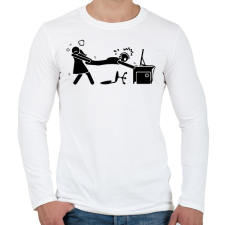 PRINTFASHION Csak még egy kört - Férfi hosszú ujjú póló - Fehér férfi póló