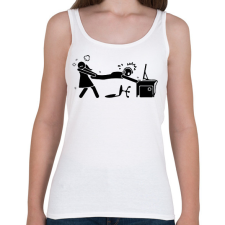 PRINTFASHION Csak még egy kört - Női atléta - Fehér női trikó