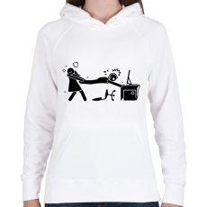 PRINTFASHION Csak még egy kört - Női kapucnis pulóver - Fehér