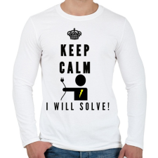 PRINTFASHION Csak nyugi én megoldom!(villanyszerelő) - Férfi hosszú ujjú póló - Fehér férfi póló