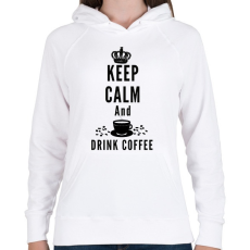 PRINTFASHION csak nyugi és igyál kávét - Női kapucnis pulóver - Fehér