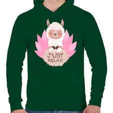 PRINTFASHION Csak nyugi - Férfi kapucnis pulóver - Sötétzöld férfi pulóver, kardigán