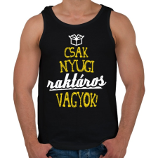 PRINTFASHION csak nyugi raktáros vagyok 01 - Férfi atléta - Fekete atléta, trikó