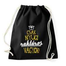 PRINTFASHION csak nyugi raktáros vagyok 01 - Sportzsák, Tornazsák - Fekete tornazsák
