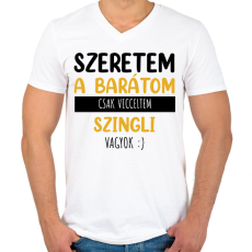 PRINTFASHION Csak vicceltem - Női - Férfi V-nyakú póló - Fehér