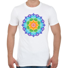 PRINTFASHION Csakrák harmóniája mandala - Férfi póló - Fehér férfi póló