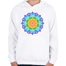 PRINTFASHION Csakrák harmóniája mandala - Gyerek kapucnis pulóver - Fehér gyerek pulóver, kardigán