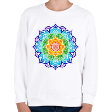 PRINTFASHION Csakrák harmóniája mandala - Gyerek pulóver - Fehér gyerek pulóver, kardigán