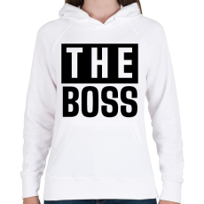 PRINTFASHION Családi - The boss (apa) - Női kapucnis pulóver - Fehér