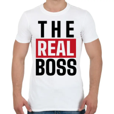 PRINTFASHION Családi - The real boss (feleség) - Férfi póló - Fehér férfi póló