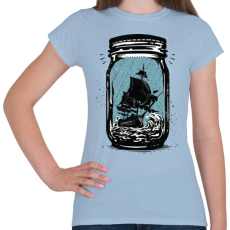 PRINTFASHION Csapdában - Női póló - Világoskék