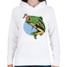 PRINTFASHION Csapósügér - Női kapucnis pulóver - Fehér