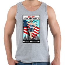 PRINTFASHION Csatlakozz a tengerészethez - Férfi atléta - Sport szürke atléta, trikó