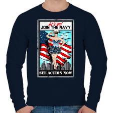 PRINTFASHION Csatlakozz a tengerészethez - Férfi pulóver - Sötétkék férfi pulóver, kardigán
