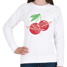 PRINTFASHION Cseresznye bolygók - Női pulóver - Fehér