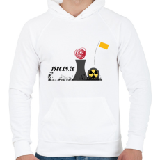 PRINTFASHION CSERNOBIL - Férfi kapucnis pulóver - Fehér