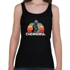 PRINTFASHION Csernobil - Női atléta - Fekete női trikó