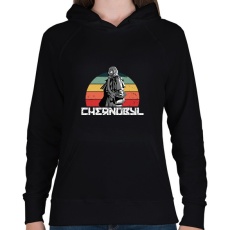 PRINTFASHION Csernobil - Női kapucnis pulóver - Fekete