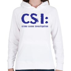 PRINTFASHION csi-1-1-blue - Női kapucnis pulóver - Fehér