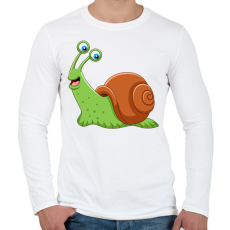 PRINTFASHION Csiga - Férfi hosszú ujjú póló - Fehér