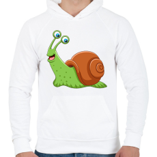 PRINTFASHION Csiga - Férfi kapucnis pulóver - Fehér