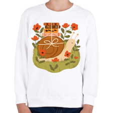 PRINTFASHION Csiga könyvekkel - Gyerek pulóver - Fehér gyerek pulóver, kardigán