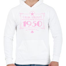 PRINTFASHION csillag-1950-pink - Férfi kapucnis pulóver - Fehér