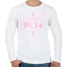 PRINTFASHION csillag-1954-pink - Férfi hosszú ujjú póló - Fehér férfi póló