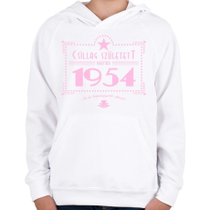 PRINTFASHION csillag-1954-pink - Gyerek kapucnis pulóver - Fehér