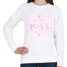 PRINTFASHION csillag-1955-pink - Női pulóver - Fehér