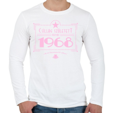 PRINTFASHION csillag-1968-pink - Férfi hosszú ujjú póló - Fehér férfi póló