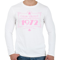 PRINTFASHION csillag-1972-pink - Férfi hosszú ujjú póló - Fehér
