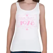 PRINTFASHION csillag-1978-pink - Női atléta - Fehér női trikó