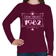 PRINTFASHION csillag-1982-pink - Női pulóver - Bordó