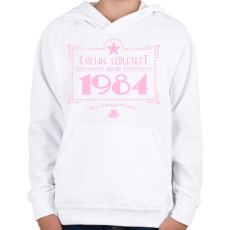 PRINTFASHION csillag-1984-pink - Gyerek kapucnis pulóver - Fehér