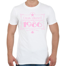 PRINTFASHION csillag-1986-pink - Férfi póló - Fehér
