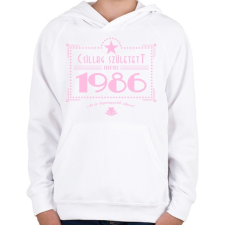PRINTFASHION csillag-1986-pink - Gyerek kapucnis pulóver - Fehér gyerek pulóver, kardigán
