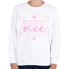 PRINTFASHION csillag-1986-pink - Gyerek pulóver - Fehér gyerek pulóver, kardigán