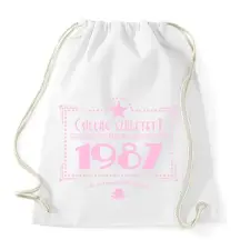 PRINTFASHION csillag-1987-pink - Sportzsák, Tornazsák - Fehér tornazsák