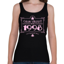 PRINTFASHION csillag-1998-pink - Női atléta - Fekete női trikó