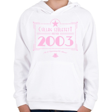 PRINTFASHION csillag-2003-pink - Gyerek kapucnis pulóver - Fehér