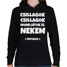 PRINTFASHION CSILLAGOK CSILLAGOK - Női kapucnis pulóver - Fekete