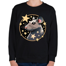 PRINTFASHION Csillagos patkány - Gyerek pulóver - Fekete