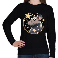 PRINTFASHION Csillagos patkány - Női pulóver - Fekete női pulóver, kardigán