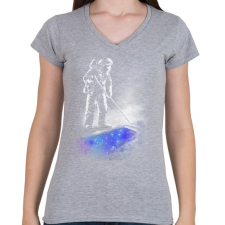PRINTFASHION Csillagpor - Női V-nyakú póló - Sport szürke női póló